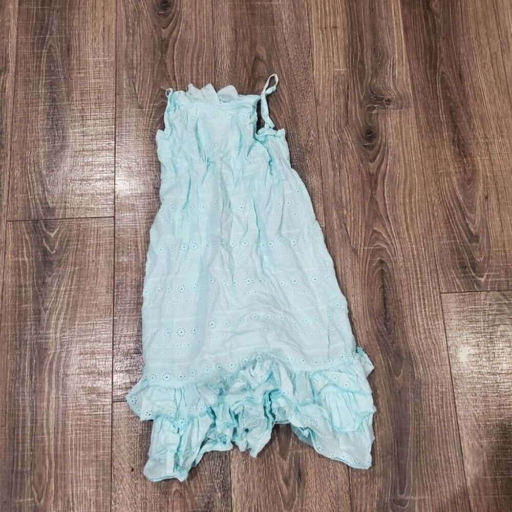 Girls Dress Size 12 Justice Light Blue Smocked Dress And Wrinkled Skirt